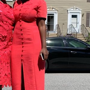 Pink button down dress